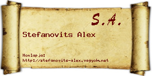 Stefanovits Alex névjegykártya