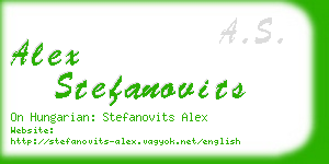 alex stefanovits business card